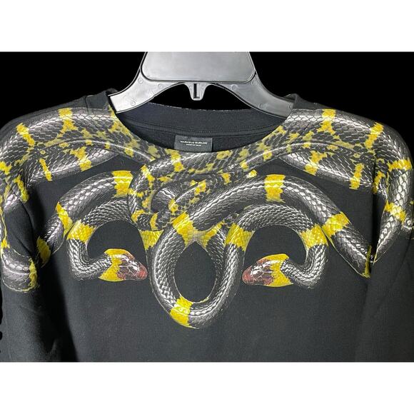 Marcelo Burlon Black & Gold Snake Print Long Sleeve Crewneck Sweatshirt NWOT COA - Picture 5 of 16